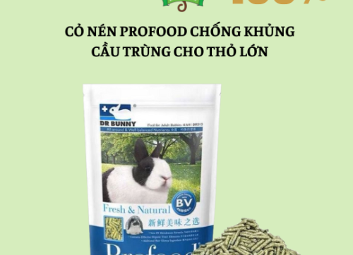 Thức ăn thỏ, bọ - Cỏ nén Profood chống khuẩn cầu trùng, chống tiêu chảy dành cho thỏ lớn 1 KG