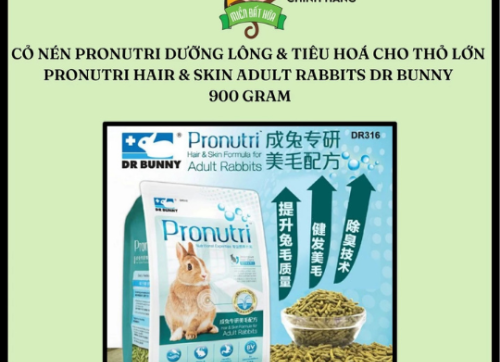 Thức ăn thỏ bọ - Cỏ nén Pronutri dưỡng lông & tiêu hoá cho thỏ lớn chính hãng Dr.Bunny 900 gram dành cho thỏ