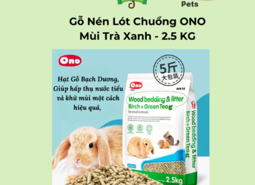 Lót chuồng thỏ, bọ - Gỗ nén lót chuồng cao cấp ONO 2.5KG dành cho. Mèo, Thỏ, bọ, Hamster, sóc bay, chim, nhím...