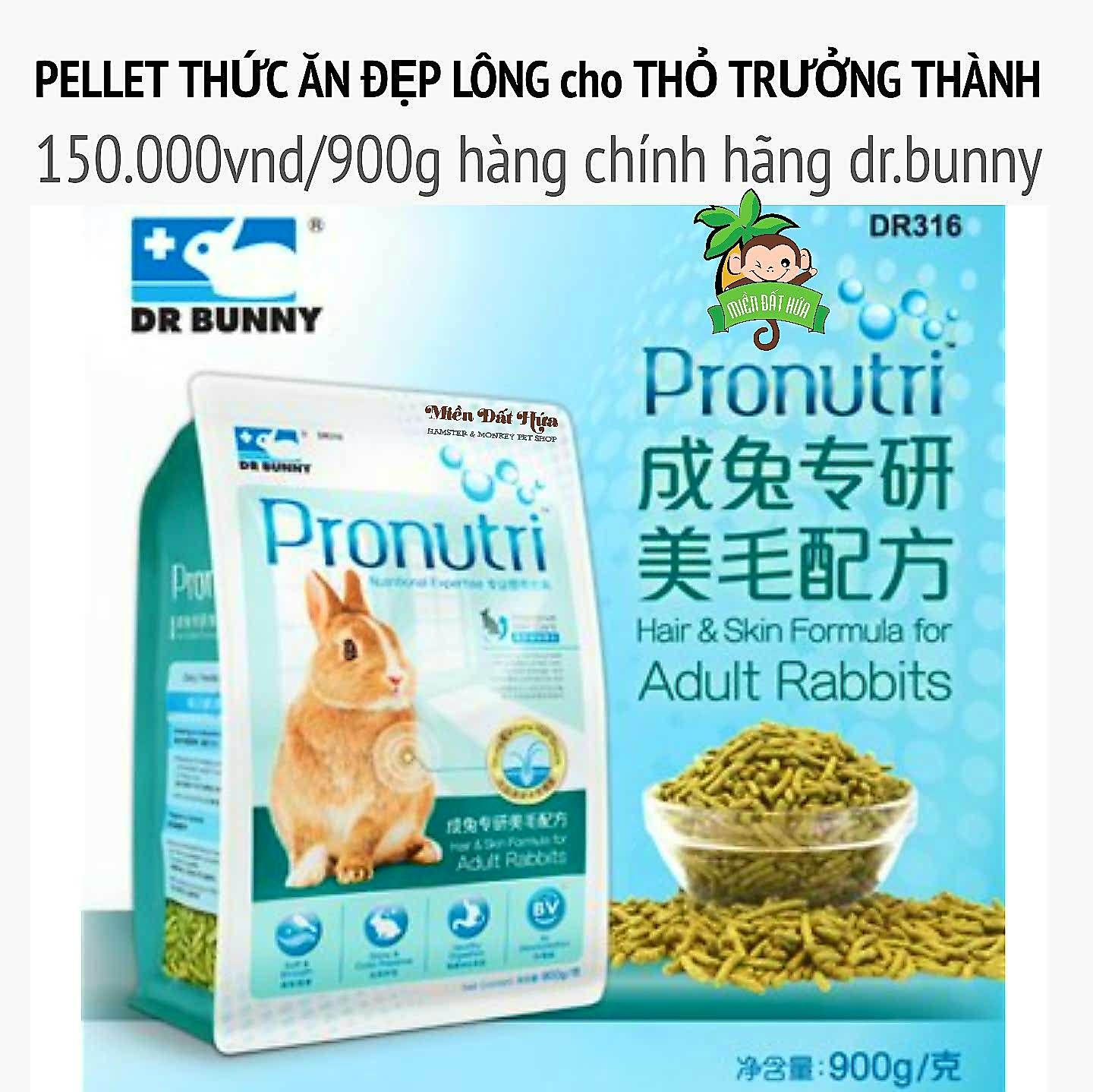 Thức ăn pellet phát triển toàn diện cho thỏ lớn trên 6 tháng