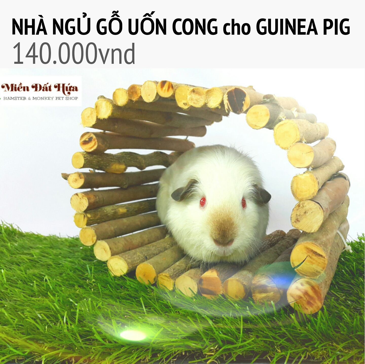 nhà ngủ gỗ uốn cong cho guinea pig