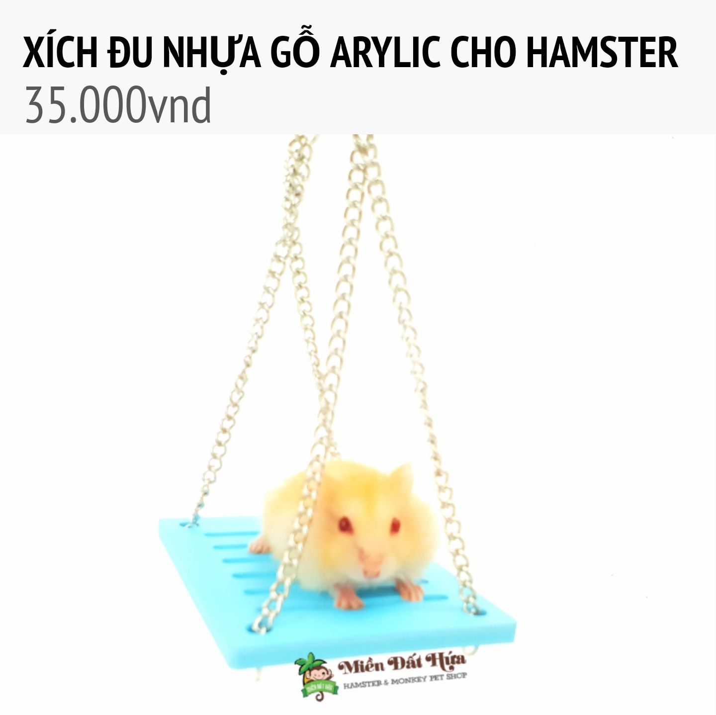 Xich đu nhựa gỗ arylic cho hamster